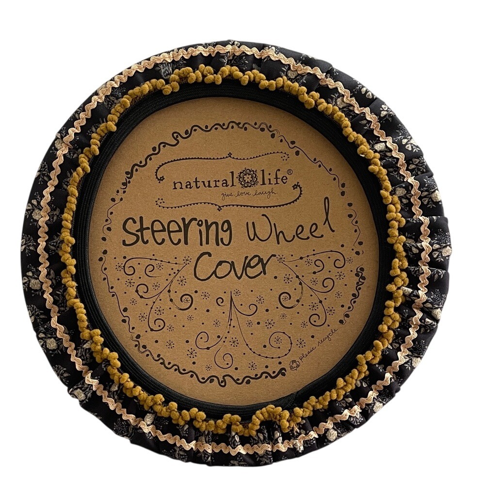 NATURAL LIFE Boho Floral Steering Wheel Cover NEW